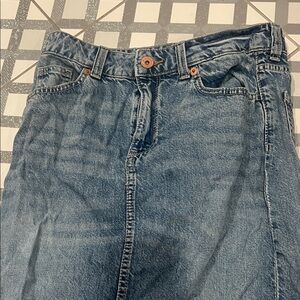 H&M Blue Denim Midi Skirt